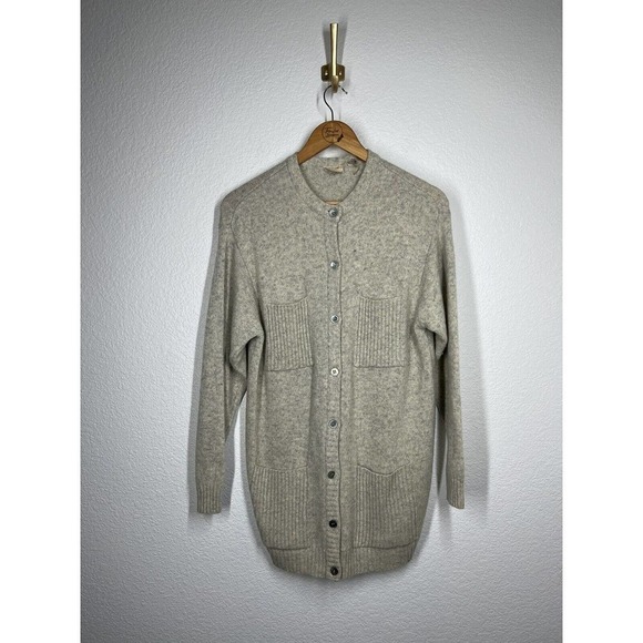 Vintage Liz Claiborne PS Petite Small Lambswool Blend Cardigan Sweater Pockets - Picture 1 of 4